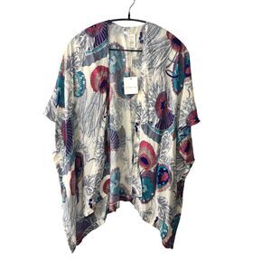 Do Everything In Love Anthropologie Floral Kimono Open Front Cover Up One Size